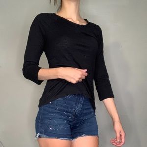 Basic Black Quater Sleeve Tee